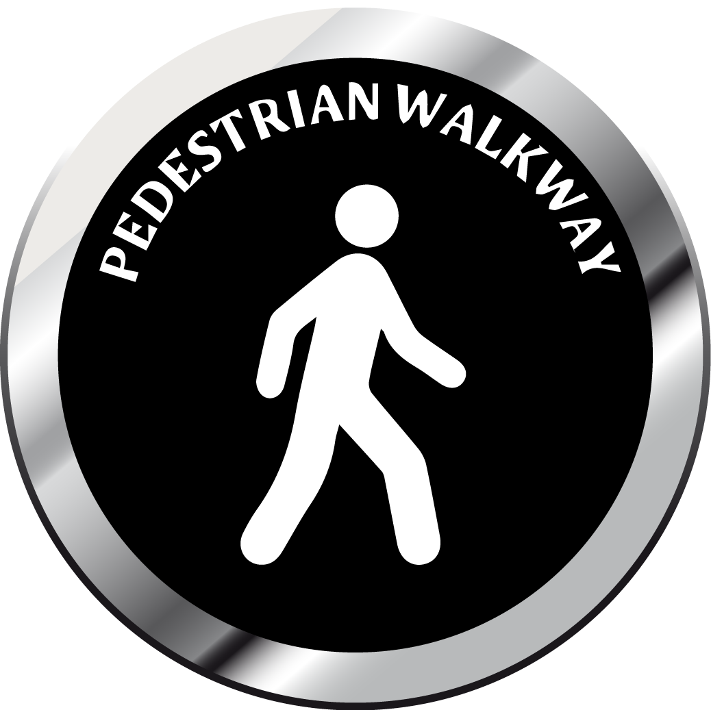 pedestrian floor sign
